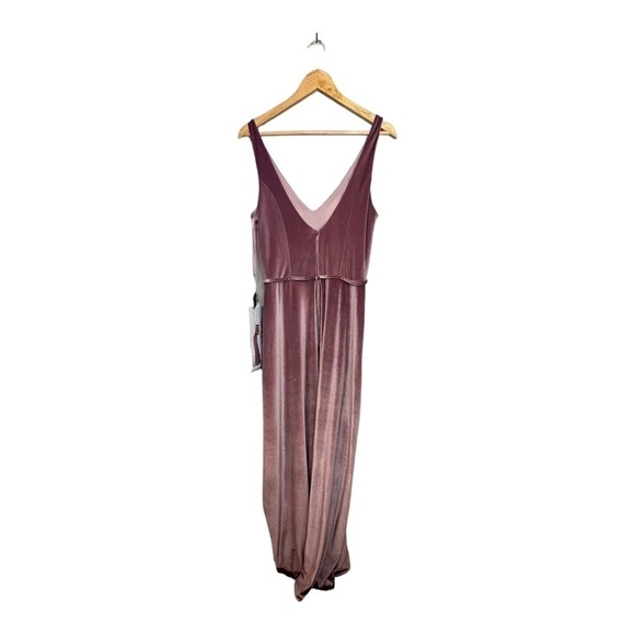 Morilee Madeline Gardner Vintage Velvet Bridesmaid Dress with V-Neckline Gown 10 - Picture 5 of 9